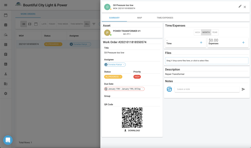 screenshot of Smart Field CMMS